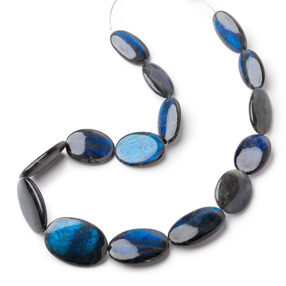 34x18-42x30mm Labradorite Plain Oval Beads 20 inch 15 pieces AA
