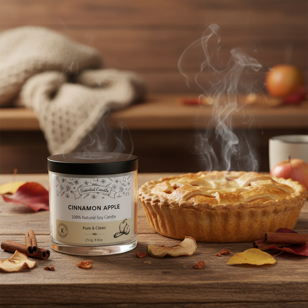 Cinnamon Apple Candle - Scented Soy Candle for Home & Gifts