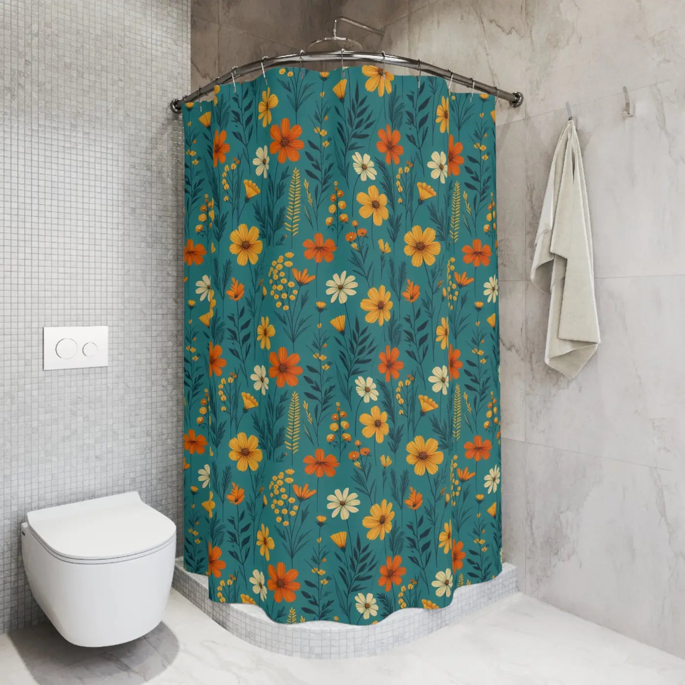 Wild Flowers Floral Shower Curtain Polyester - Dipaliz