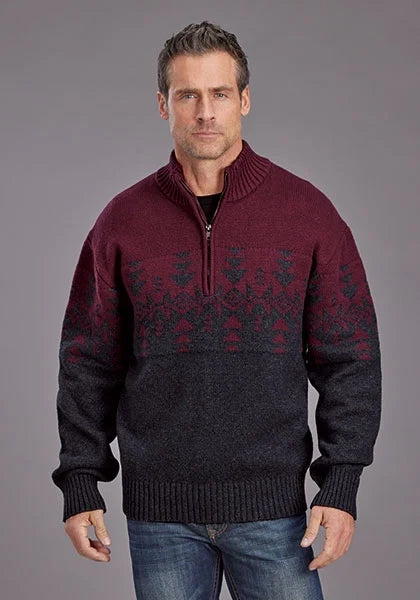 Stetson 2308 Quarter Zip (Red) - Men's Sweater