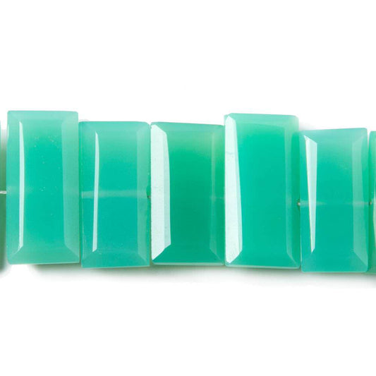 15x7mm Mint Green Chalcedony Emerald Cut Top Drilled Beads 8 in. 27 pieces