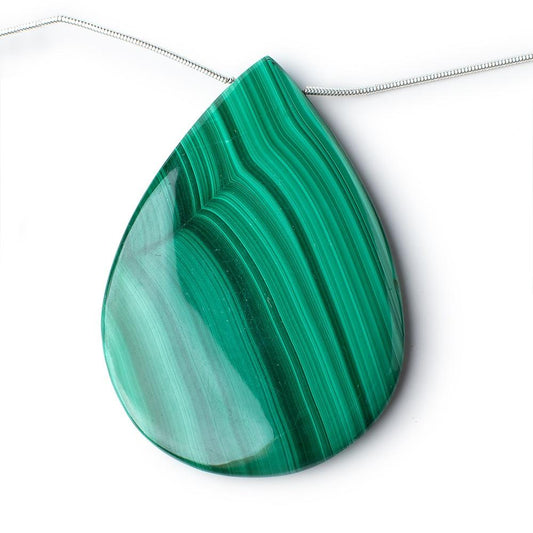 34x24-60x41mm Malachite Plain Pear Briolettes 6.5 inch 5 Beads