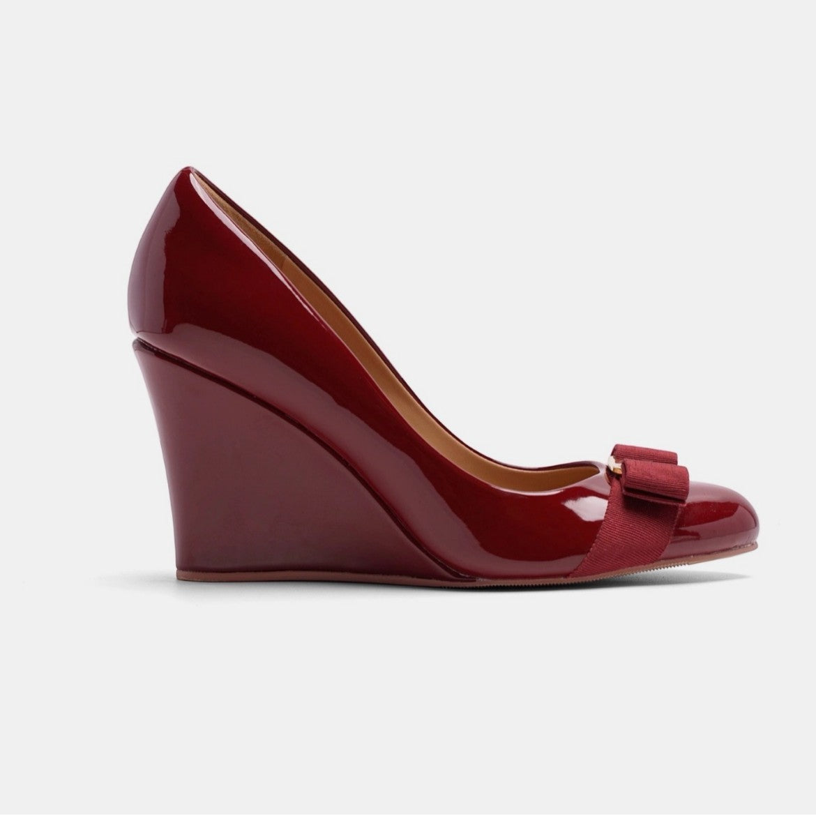 Vintage Suede Wedge Heels with Buckle