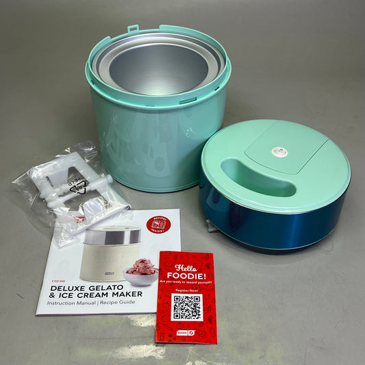 DASH Family Size Deluxe Gelato & Ice Cream Maker Makes 4 Pints Aqua DIC200GBAQ04