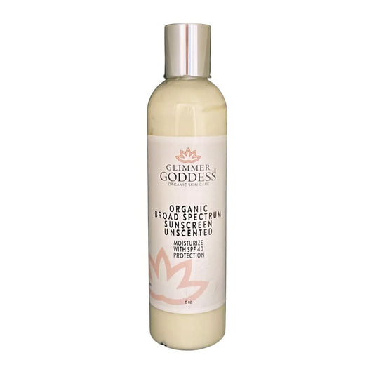 GLIMMER GODDESS Organic Broad Spectrum SPF 40  Sunscreen - Unscented