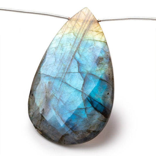 46x23-54x32mm Labradorite Faceted Pear Beads 6 inch 6 pieces AA