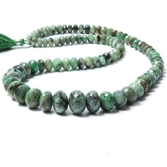 5-14mm Brazilian Emerald Faceted Rondelle Beads 17.5 inches 87