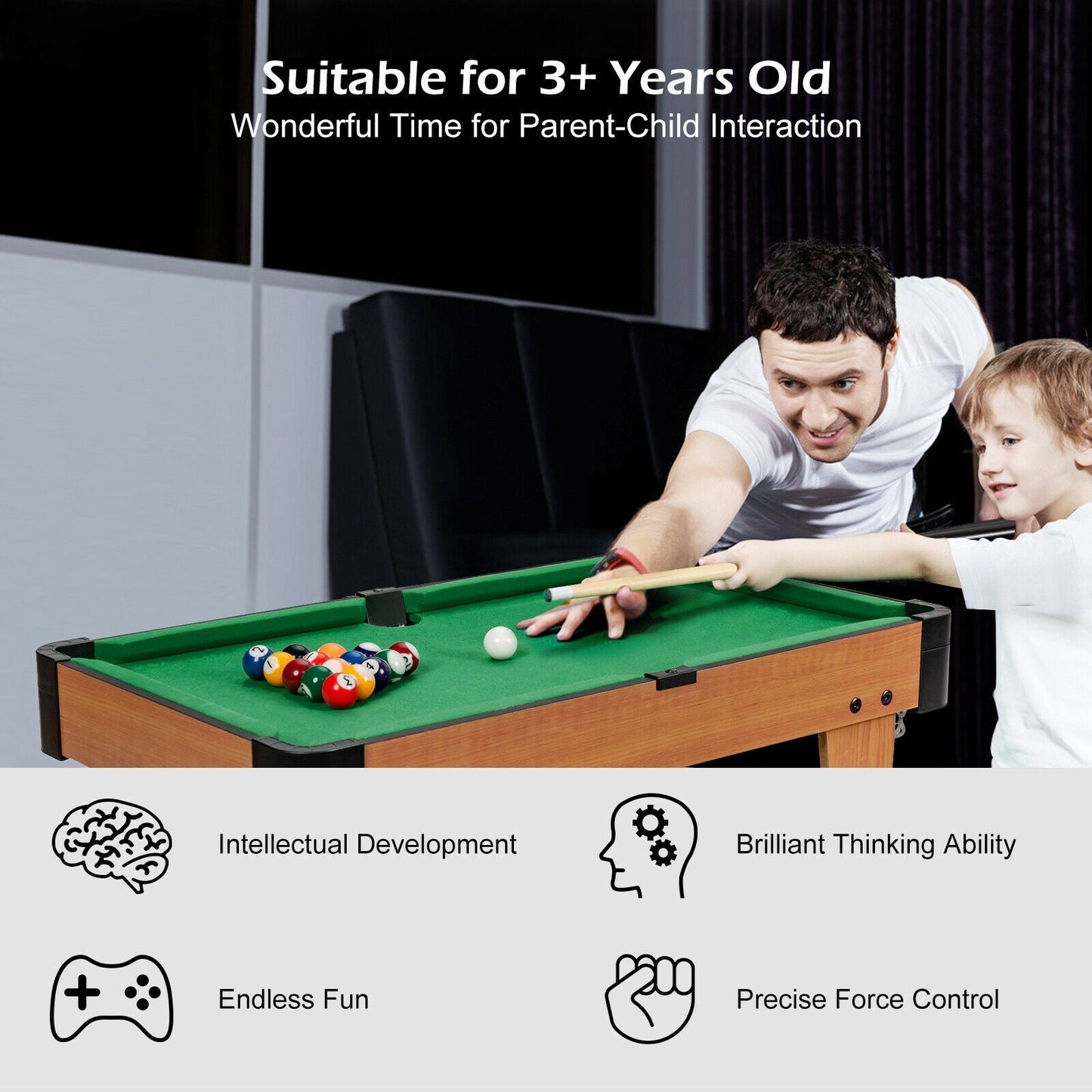 24‚Äù Mini Tabletop Pool Table Set Indoor Billiards Table with Accessories