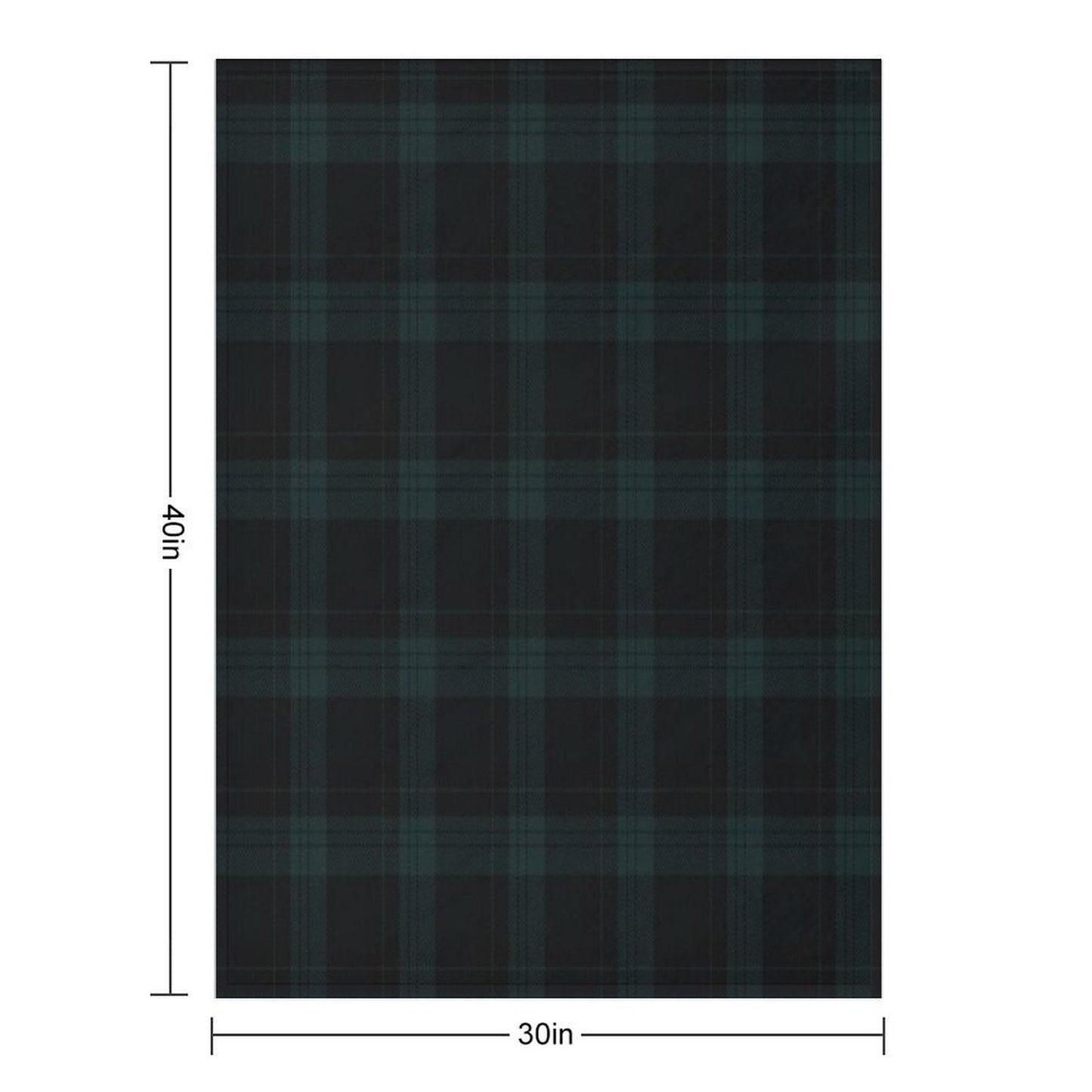 Dark Hunter Green And Deep Charcoal Tartan Plaid Throw Blanket
