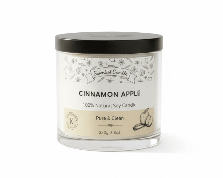 Cinnamon Apple Candle - Scented Soy Candle for Home & Gifts