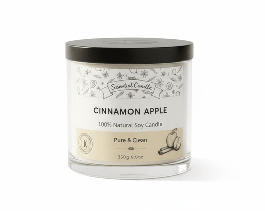 Cinnamon Apple Candle - Scented Soy Candle for Home & Gifts