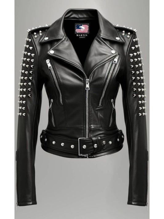Daphne Black Women Biker Leather Jacket
