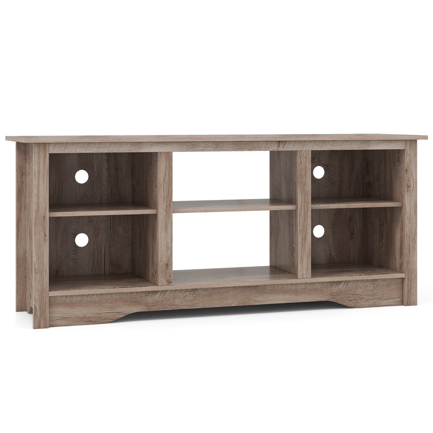 TV Stand for up to 65 Inch Flat Screen TVs with Adjustable Shelves for 18 Inch Electric Fireplace (Not Included)