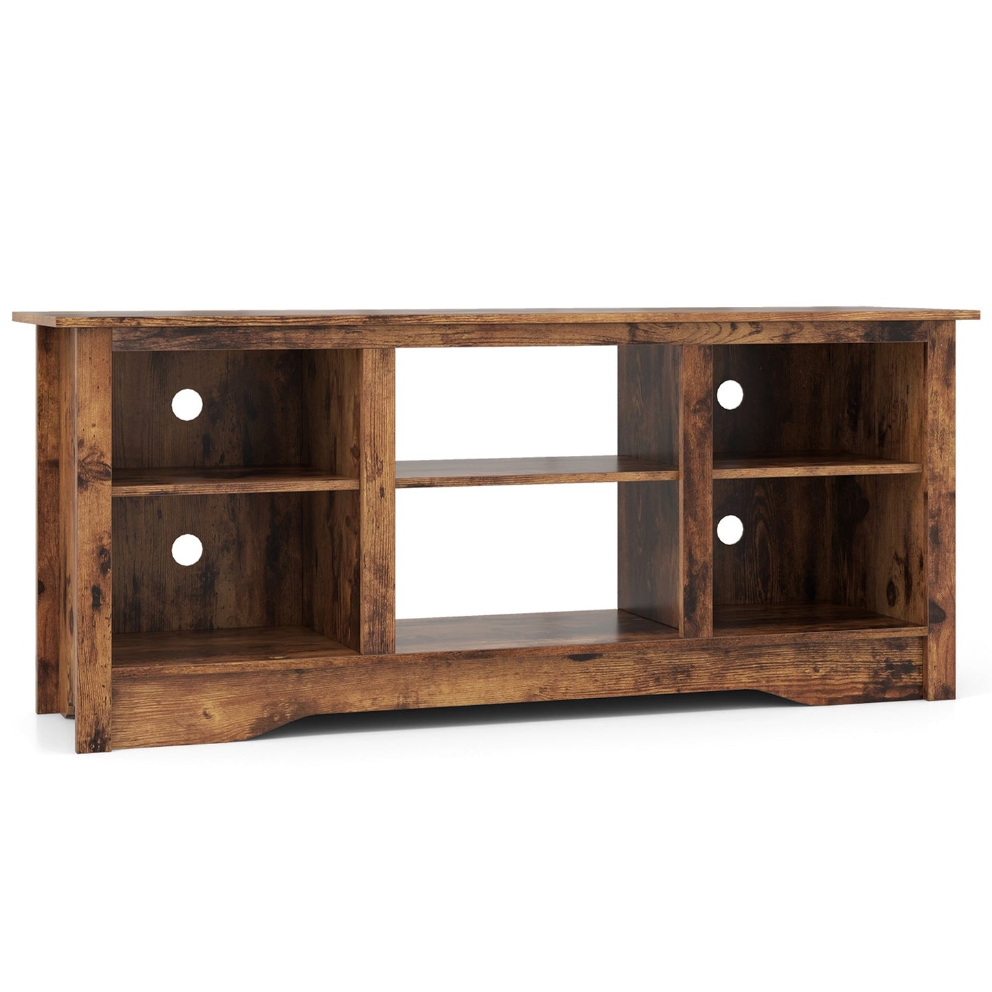 TV Stand for up to 65 Inch Flat Screen TVs with Adjustable Shelves for 18 Inch Electric Fireplace (Not Included)