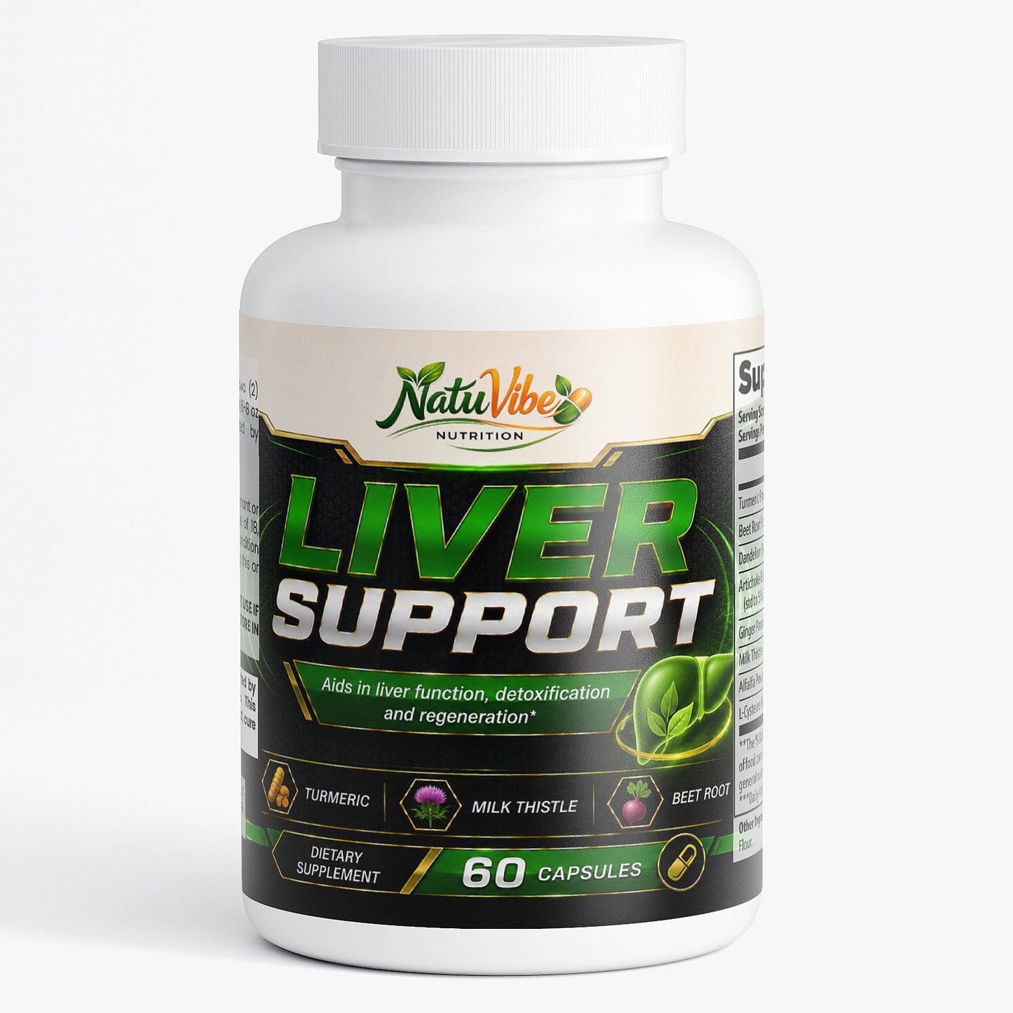 Liver Support and Detox 60 Capsules with Turmeric, Beet Root, Artichoke and Milk Thistle