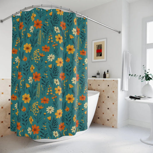 Wild Flowers Floral Shower Curtain Polyester - Dipaliz