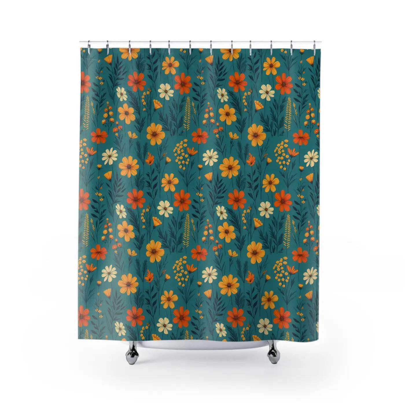 Wild Flowers Floral Shower Curtain Polyester - Dipaliz